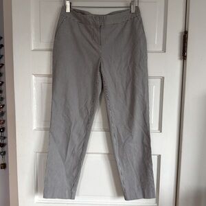Halogen grey and white striped seersucker cropped cigarette pants